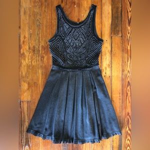 Free People Sassy Soutache Pleated Embroidered and Beaded Dress XS